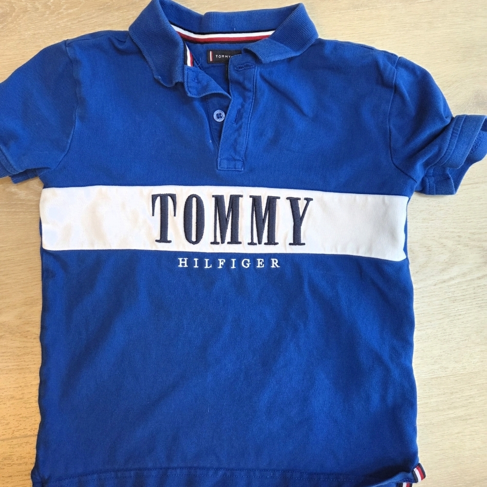 Tommy Hilfiger Kids Polo Shirt in Blue and White